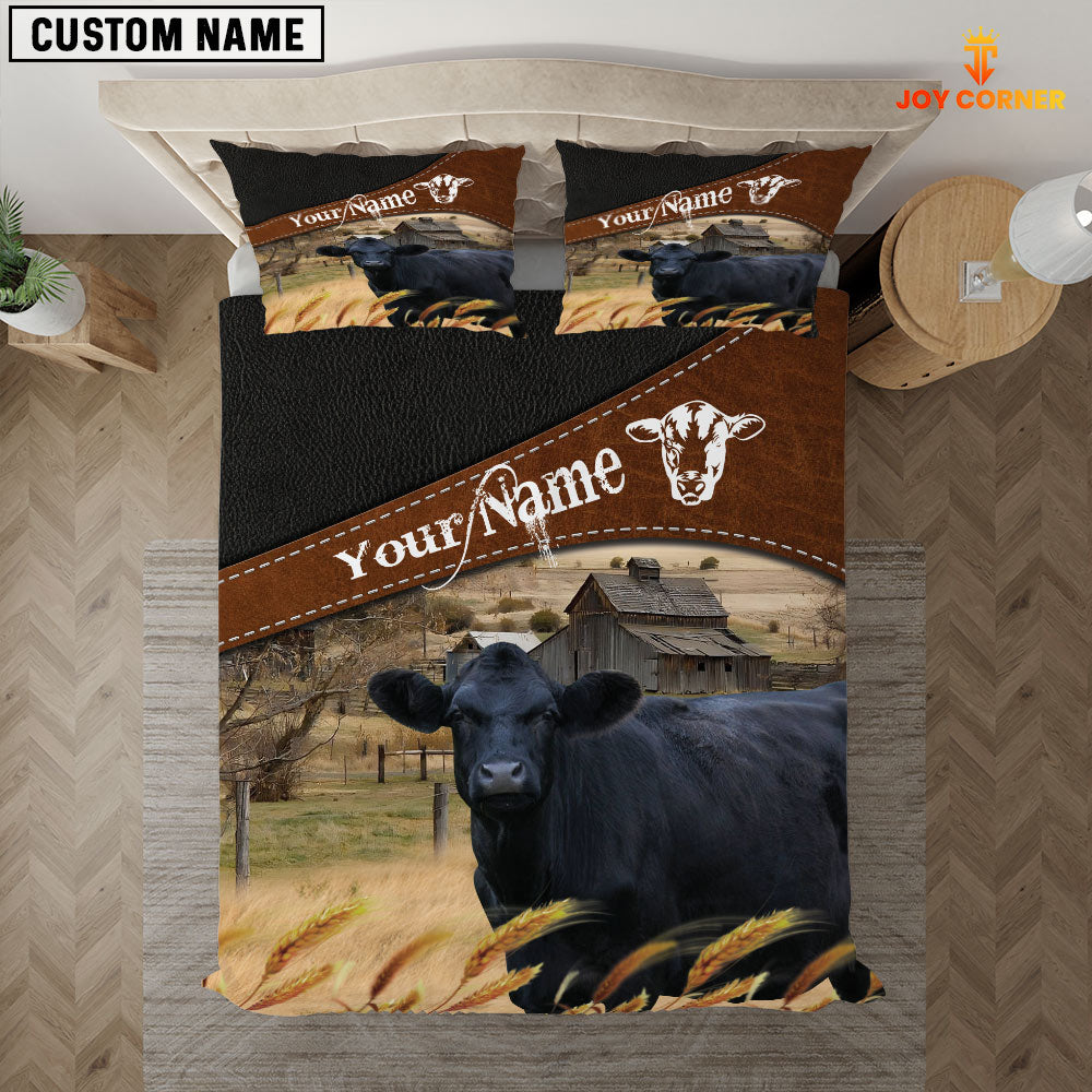 Black Angus On The Field Customized Name 3D Bedding Set