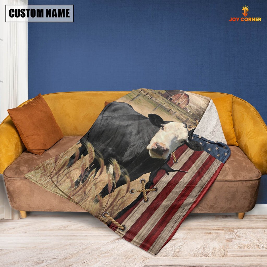 Personalized Name Black Baldy Flag Vintage Blanket