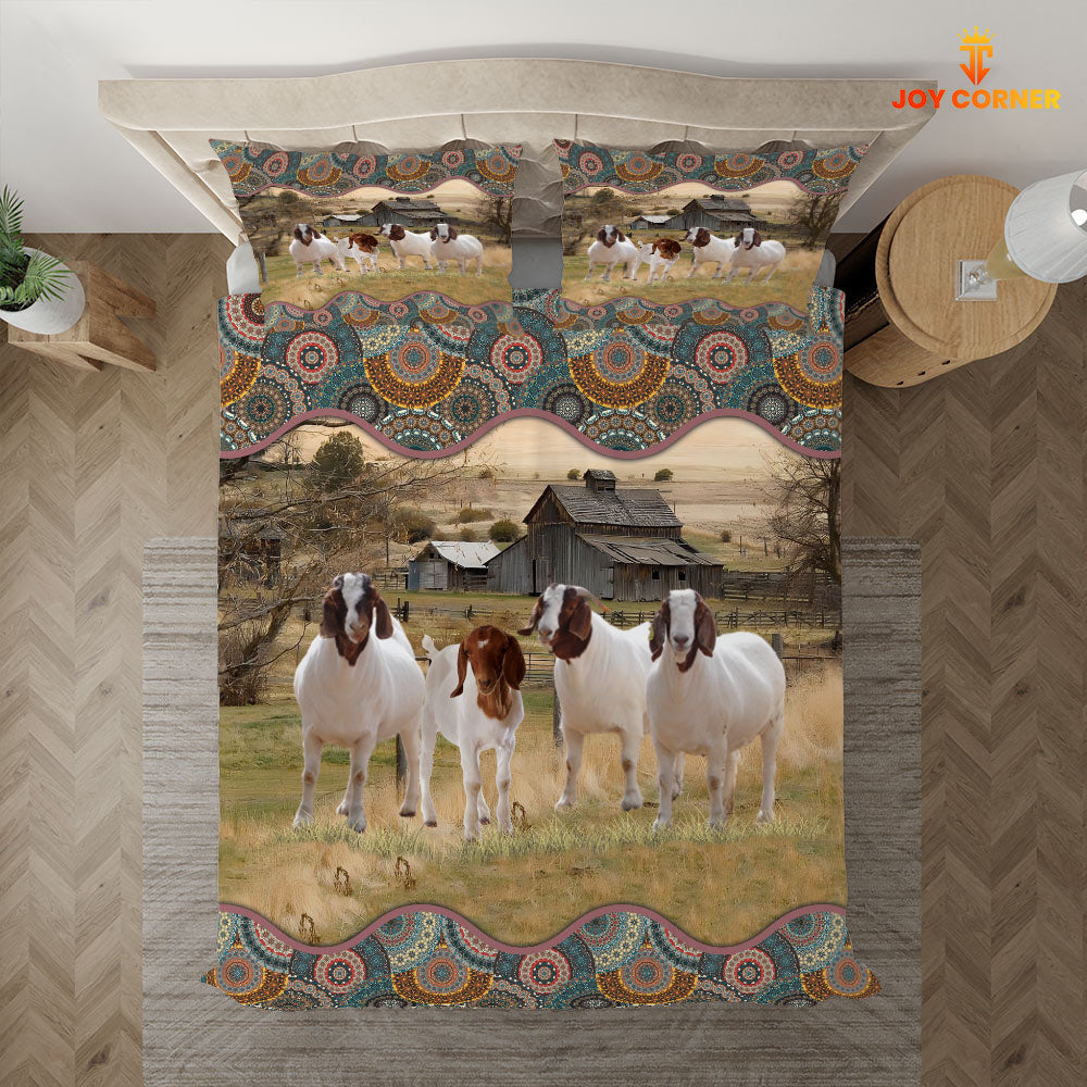 Boer Goat Vintage 3D Bedding Set