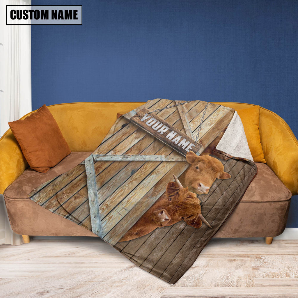 Personalized Name Miniature Highland Barn Blanket