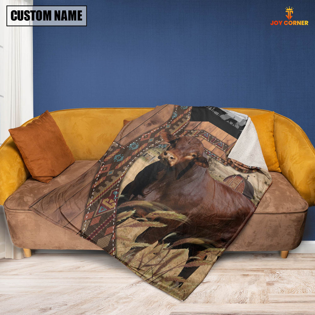 Beefmaster Custom Name Brocade Pattern Blanket