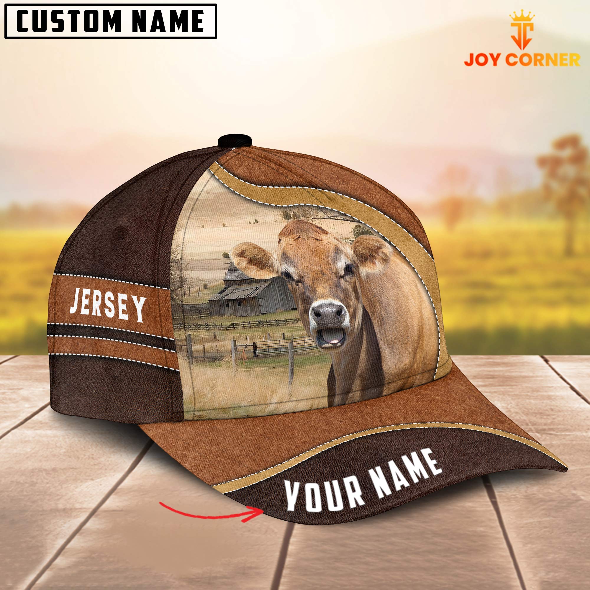 Jersey Happy Face Customized Name Cap