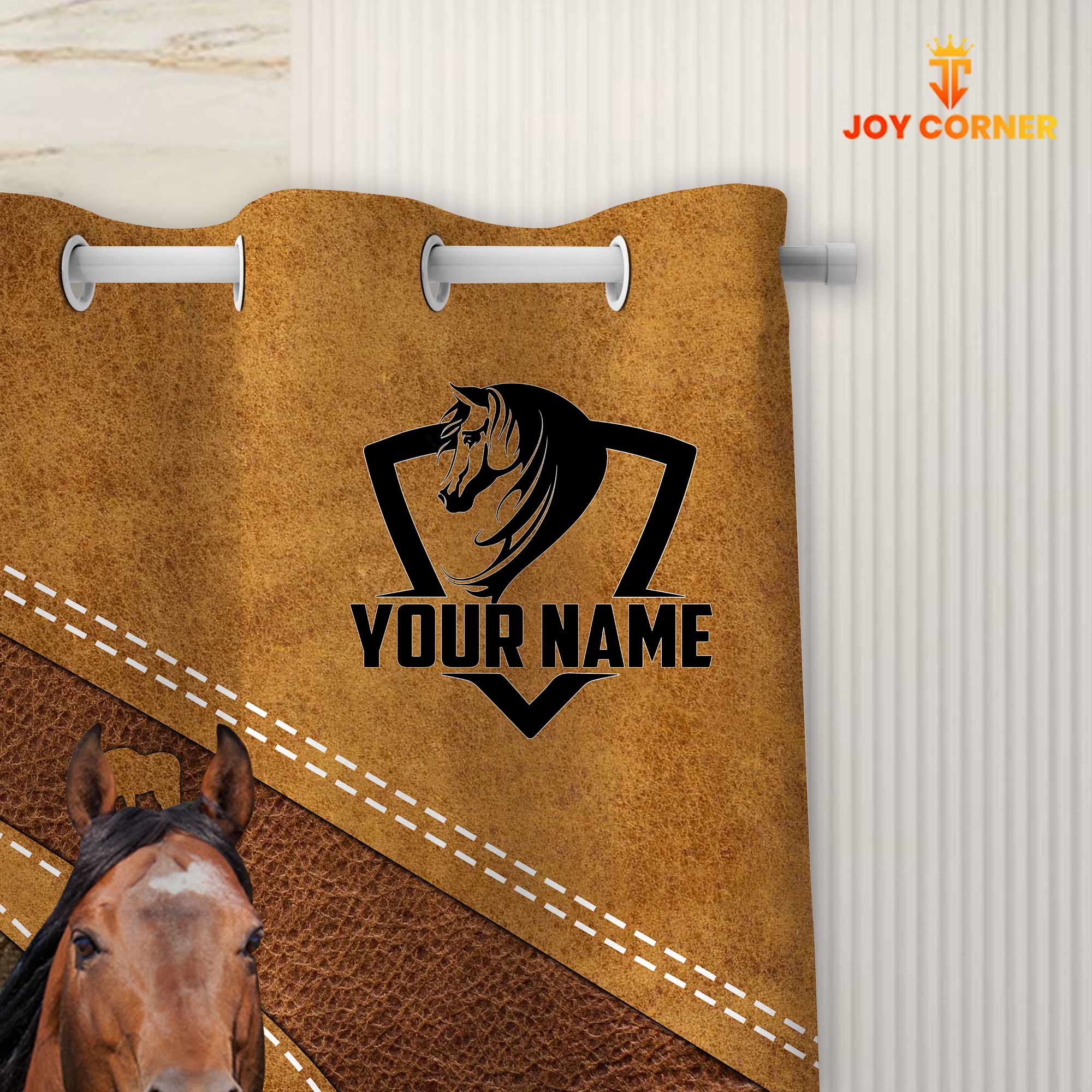 Custom Name Horse Pattern Shower Curtain