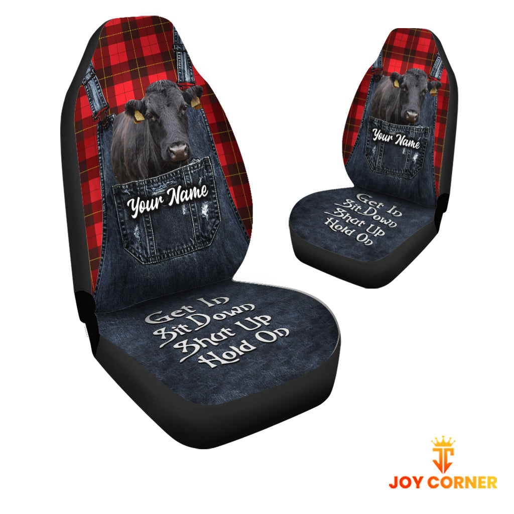 Customized Name Dexter Jean Overalls Pattern Car Seat Covers (2Pcs)