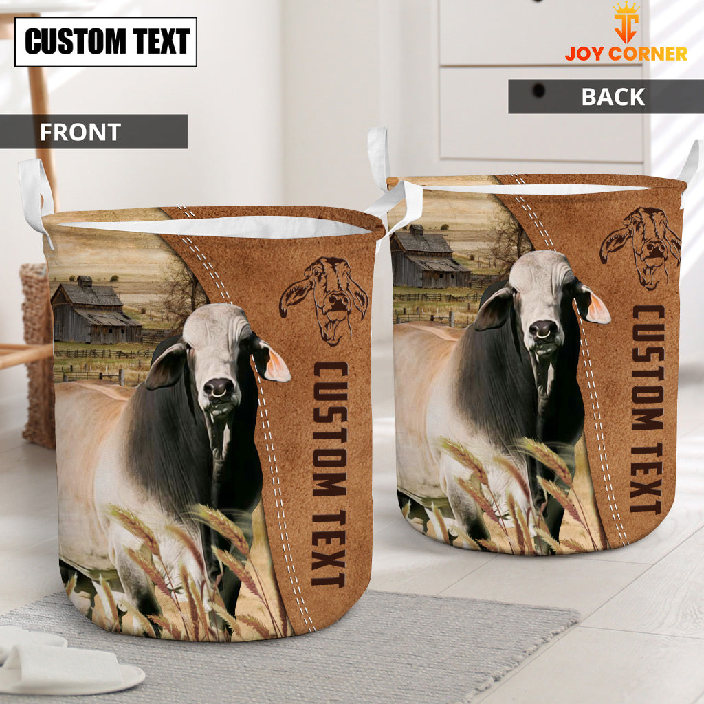 Brahman Brown Farm Custom Name Laundry Basket