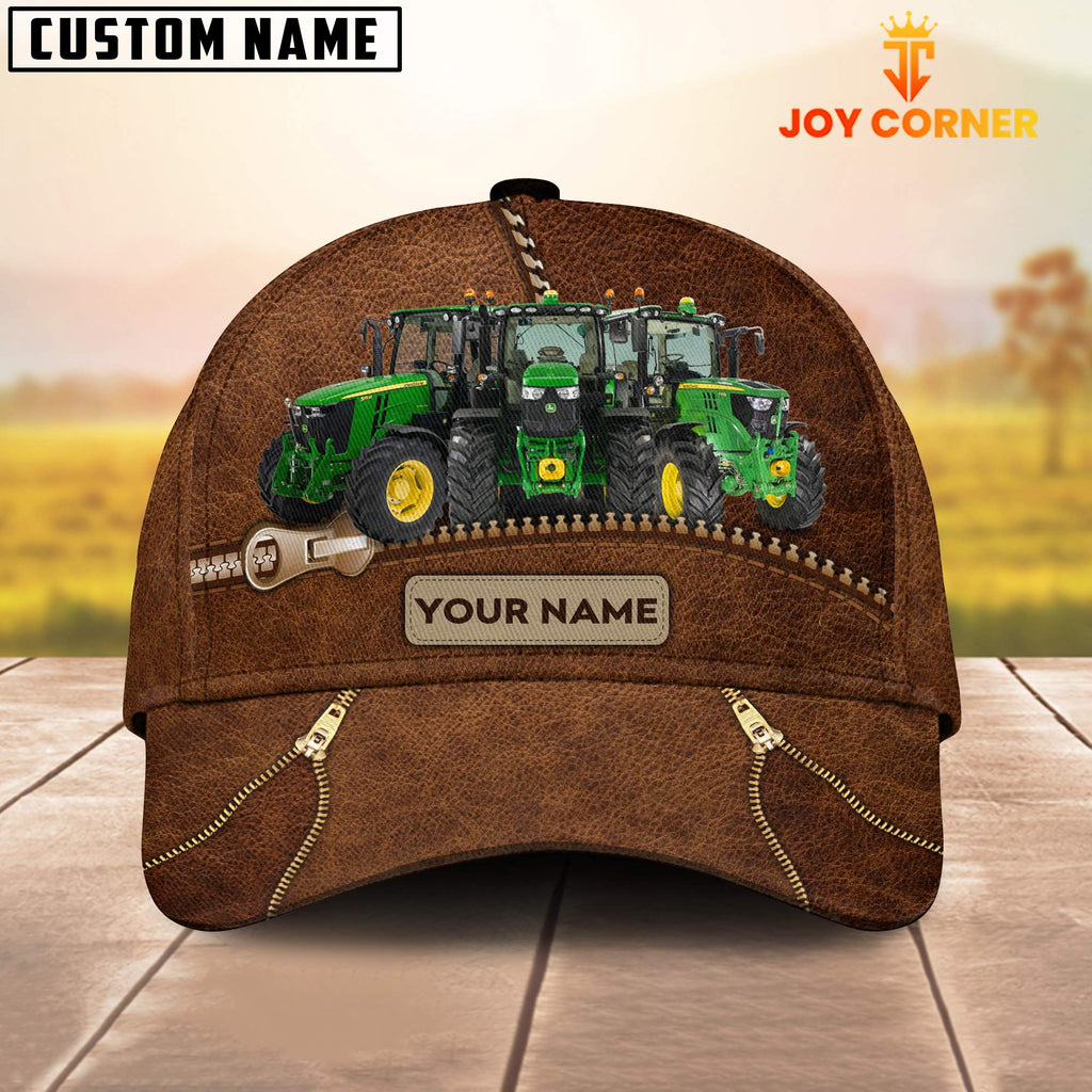 Tractor Cattle Zipper Pattern Customized Name Cap