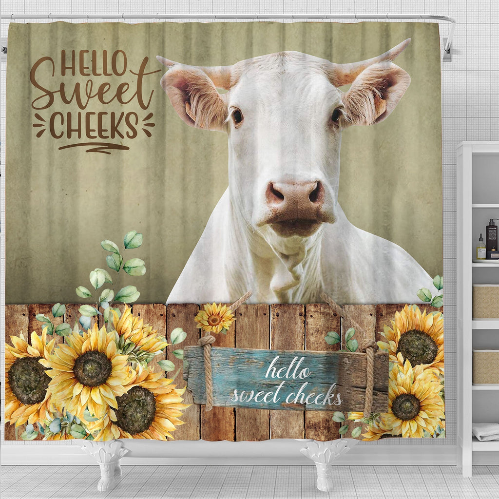 Charolais Hello Sweet Cheeks 3D Shower Curtain
