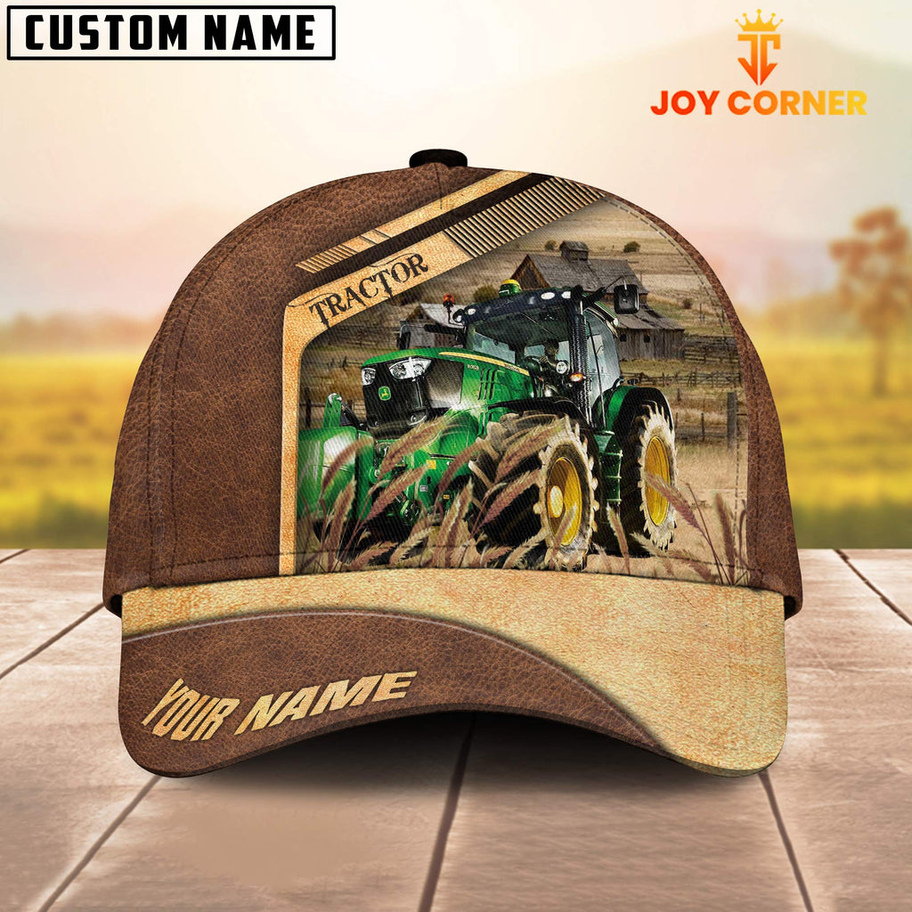 Tractor Customized Name Brown Farm Cap