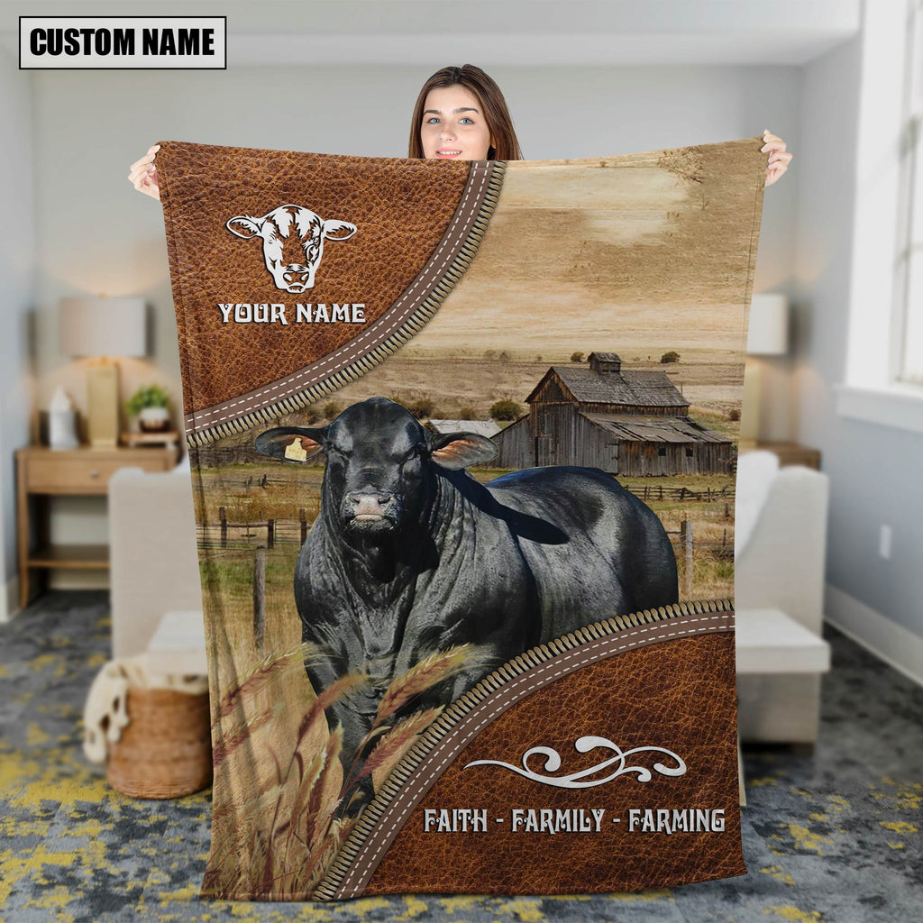 Personalized Name Brangus Faith Family Farming Blanket