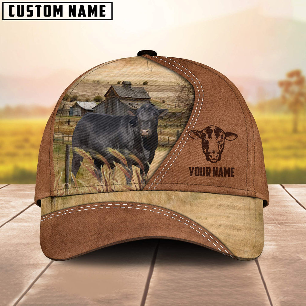 Black Sim Angus Customized Name Brown Cap