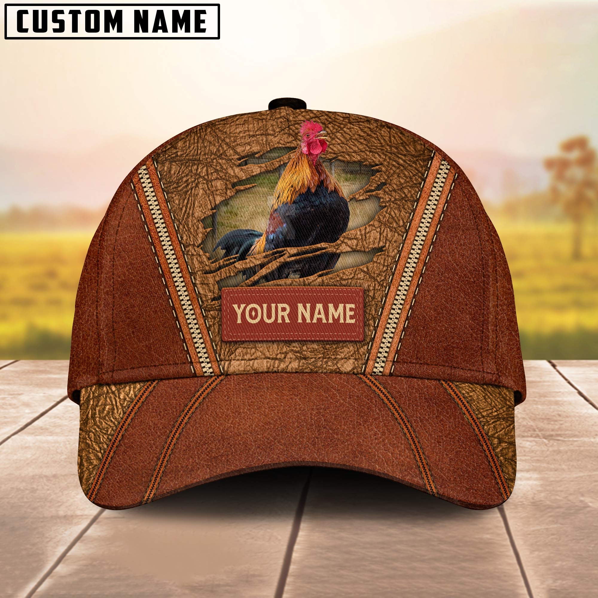 Happy Chicken Customized Name Cap