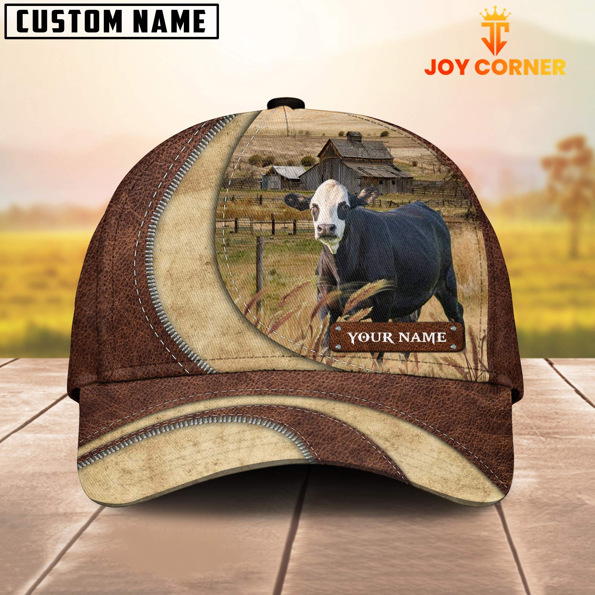 Black Baldy Customized Name Farm Barn Cap