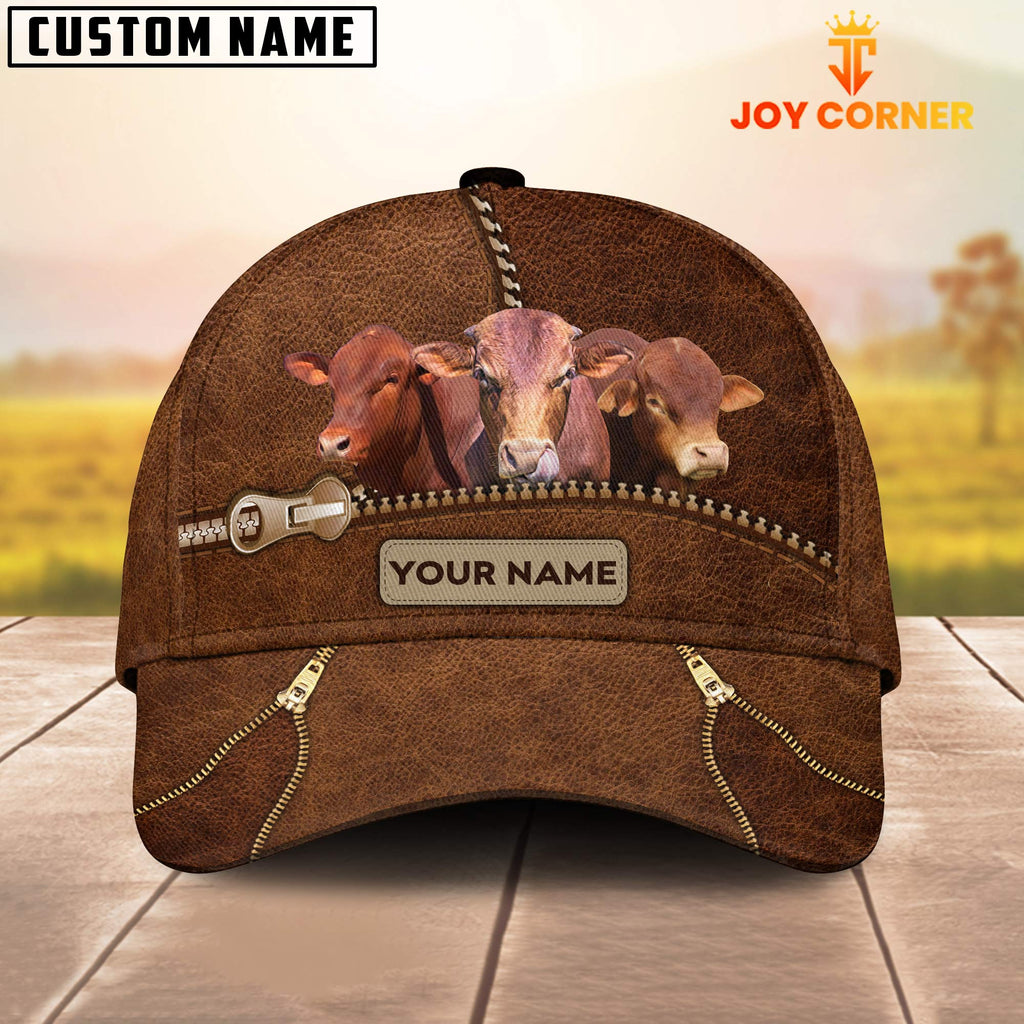 Beefmaster Cattle Zipper Pattern Customized Name Cap
