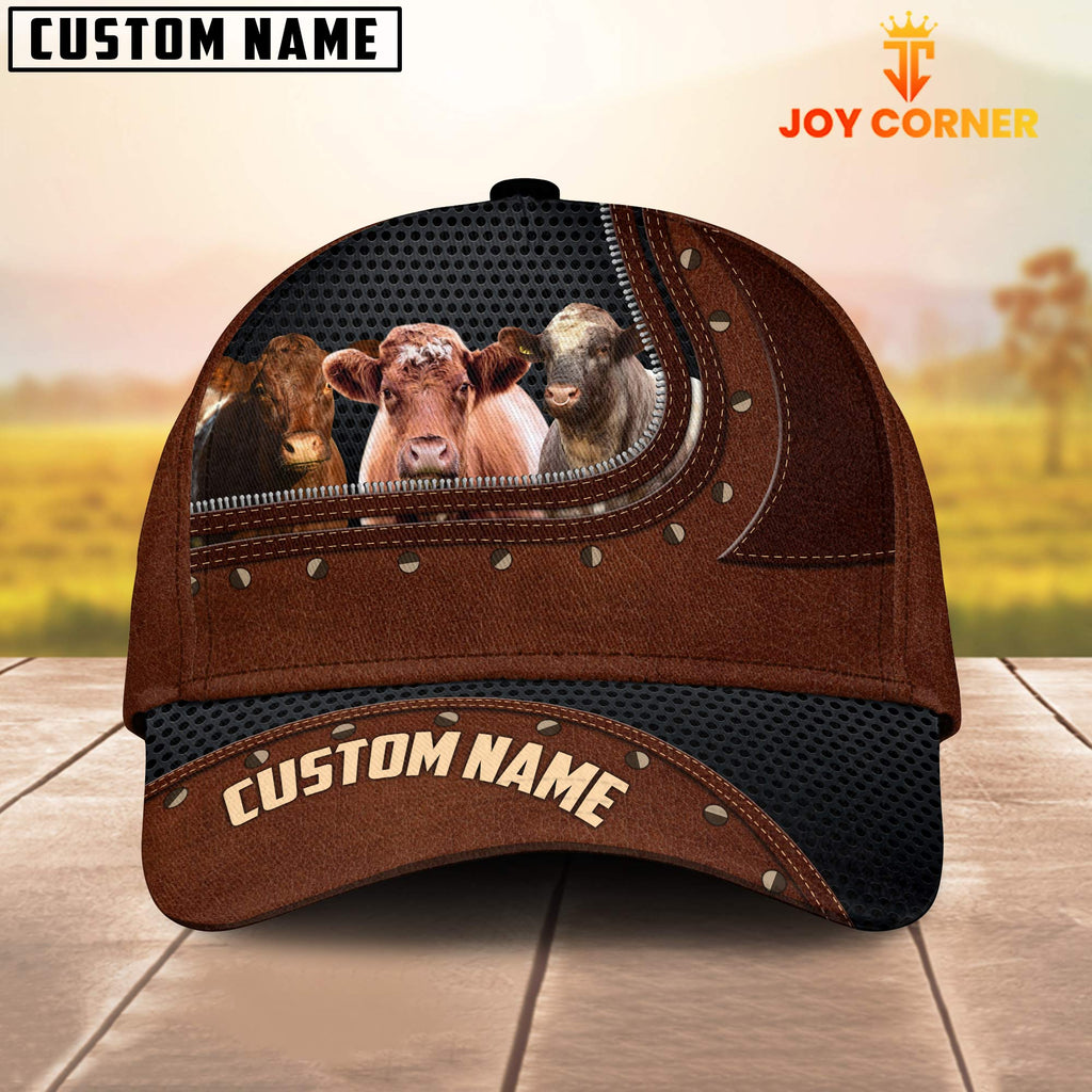 Shorthorn Happiness Zipper Pattern Customized Name Cap