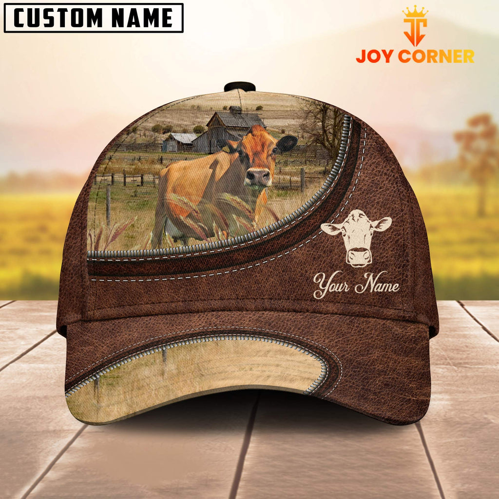 Jersey On The Farm Customized Name Leather Pattern Cap