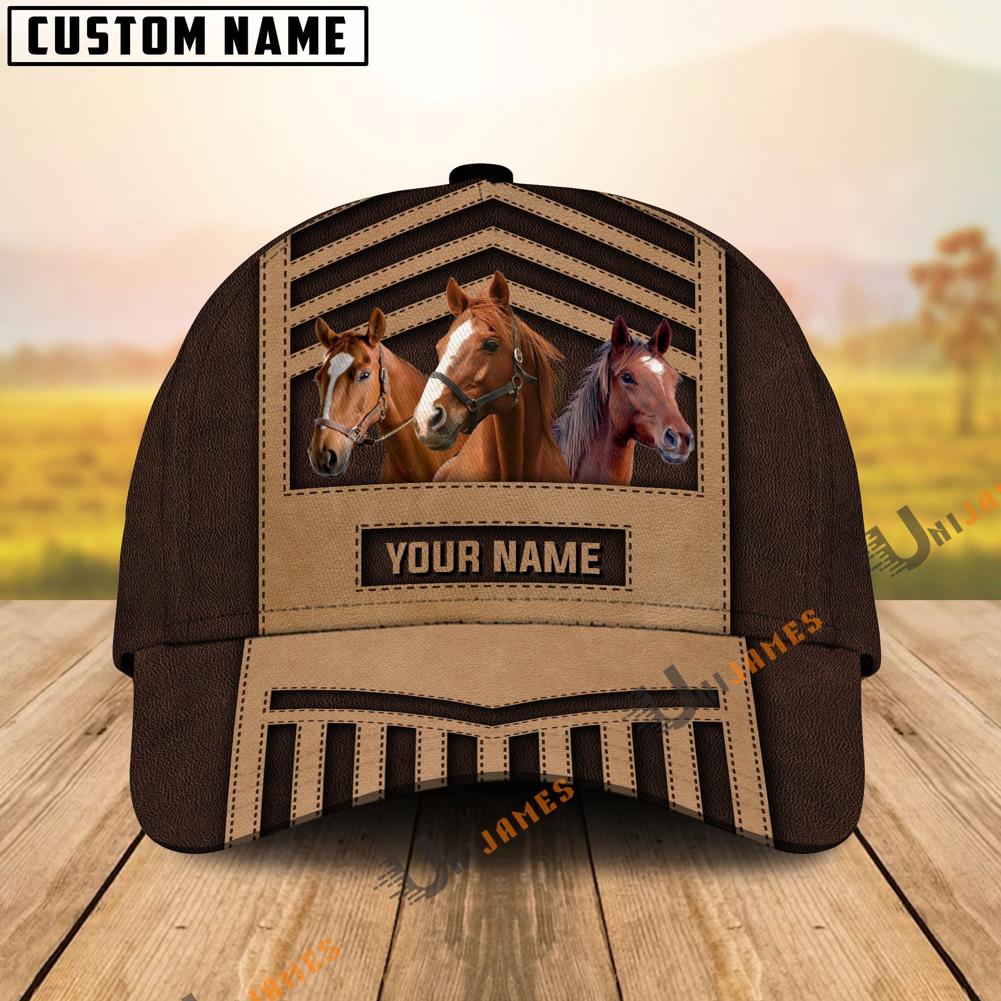 Horse Happiness Window Personalized Name 3D Cap