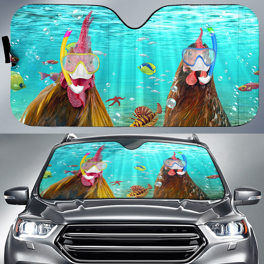 Chicken Diving All Over Printed 3D Sun Shade