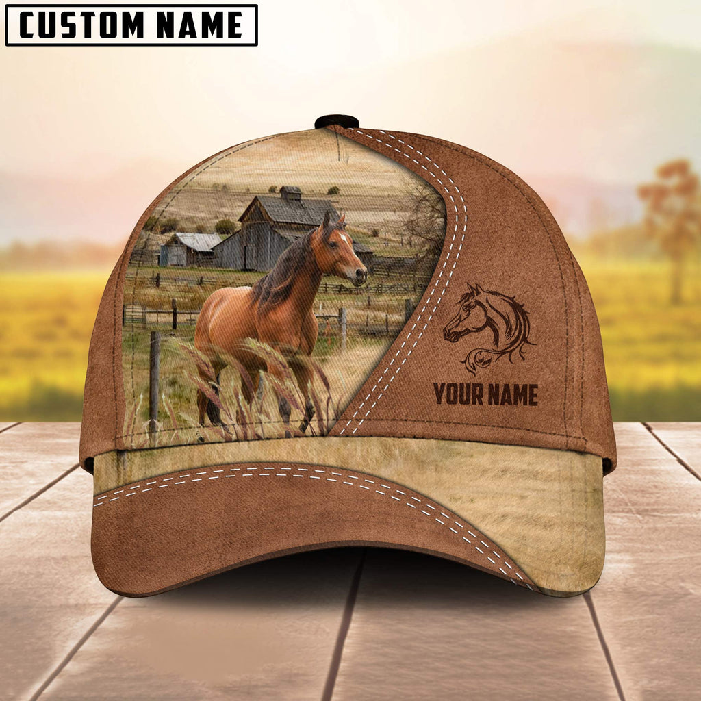 Horse Customized Name Brown Cap