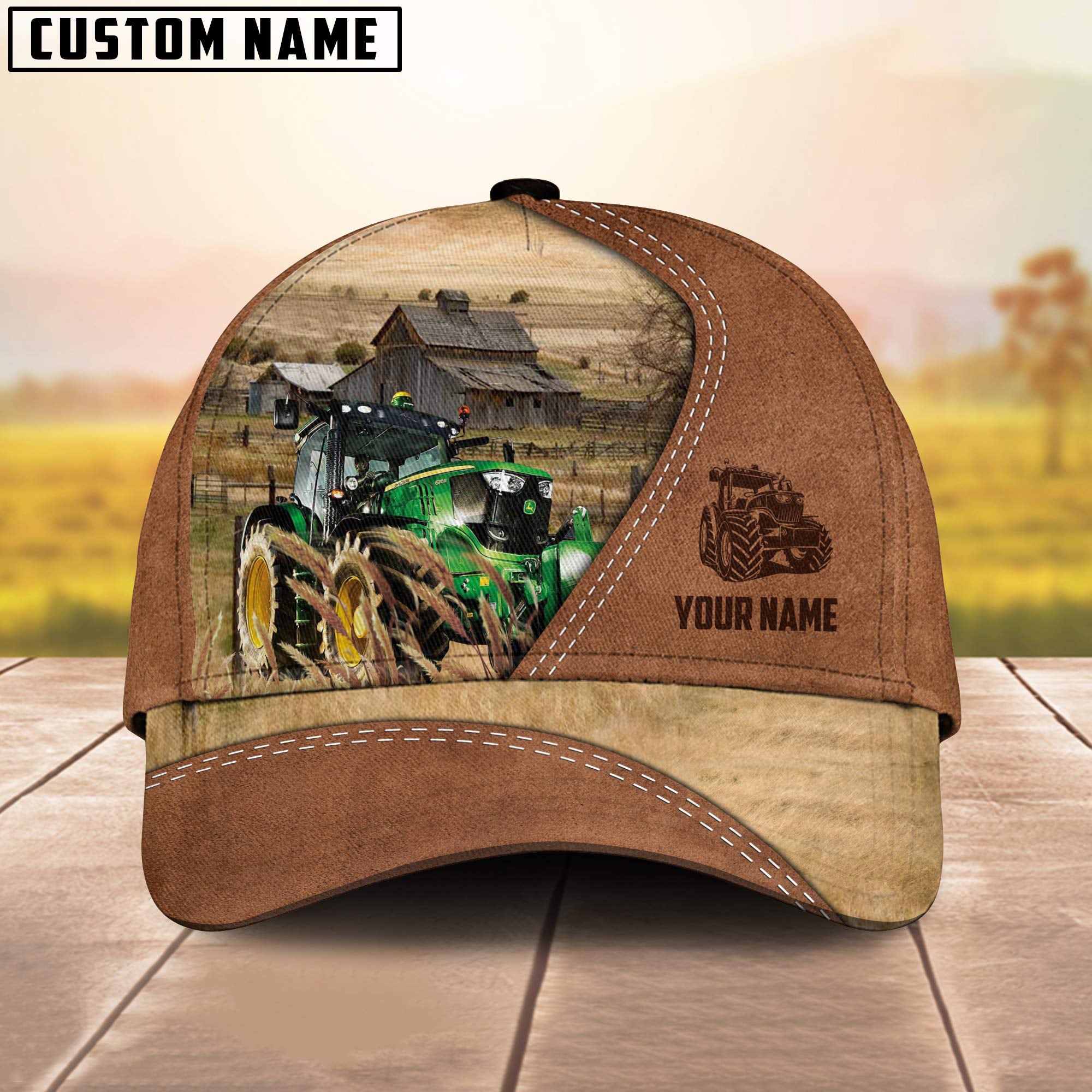 Tractor Customized Name Brown Cap