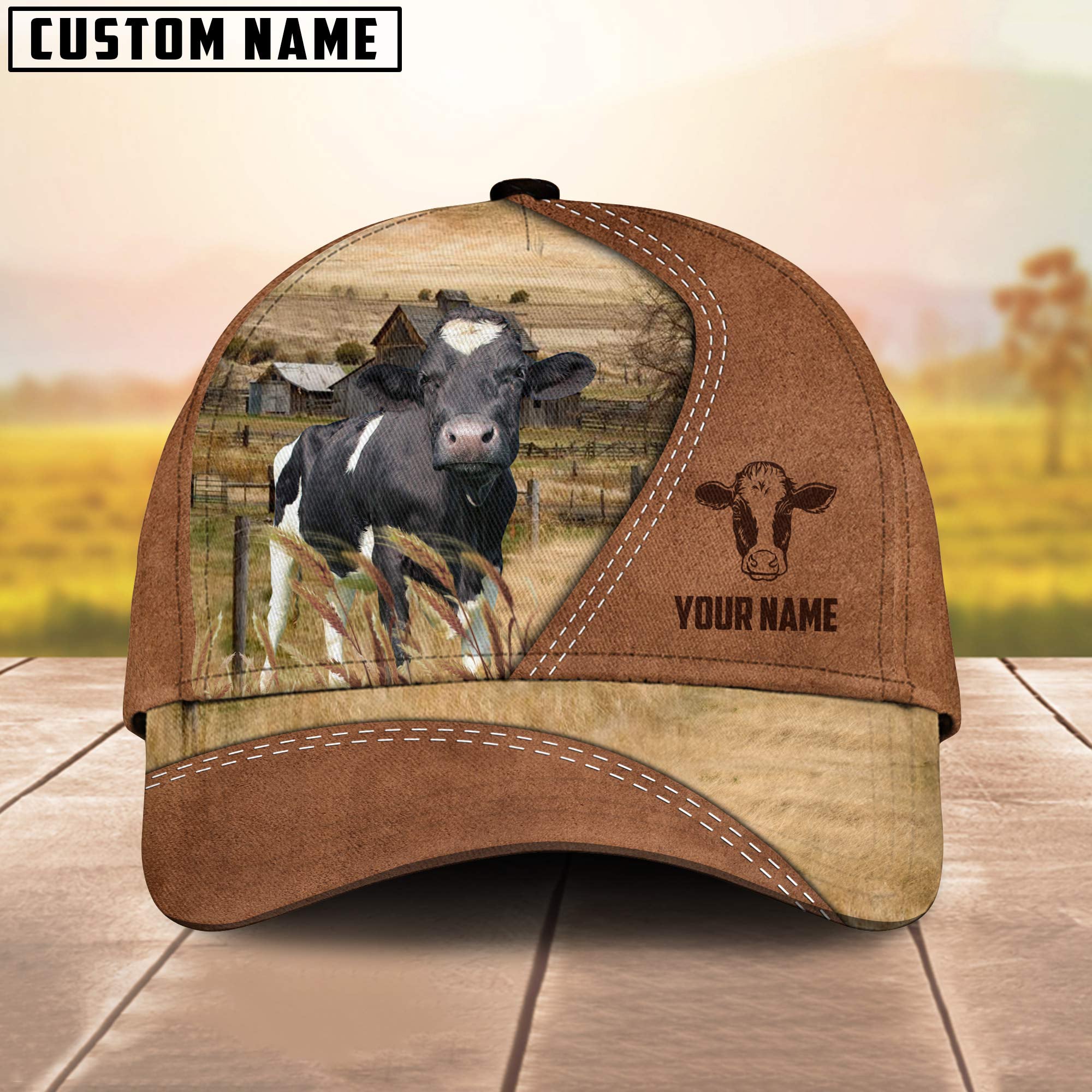 Holstein Customized Name Brown Cap