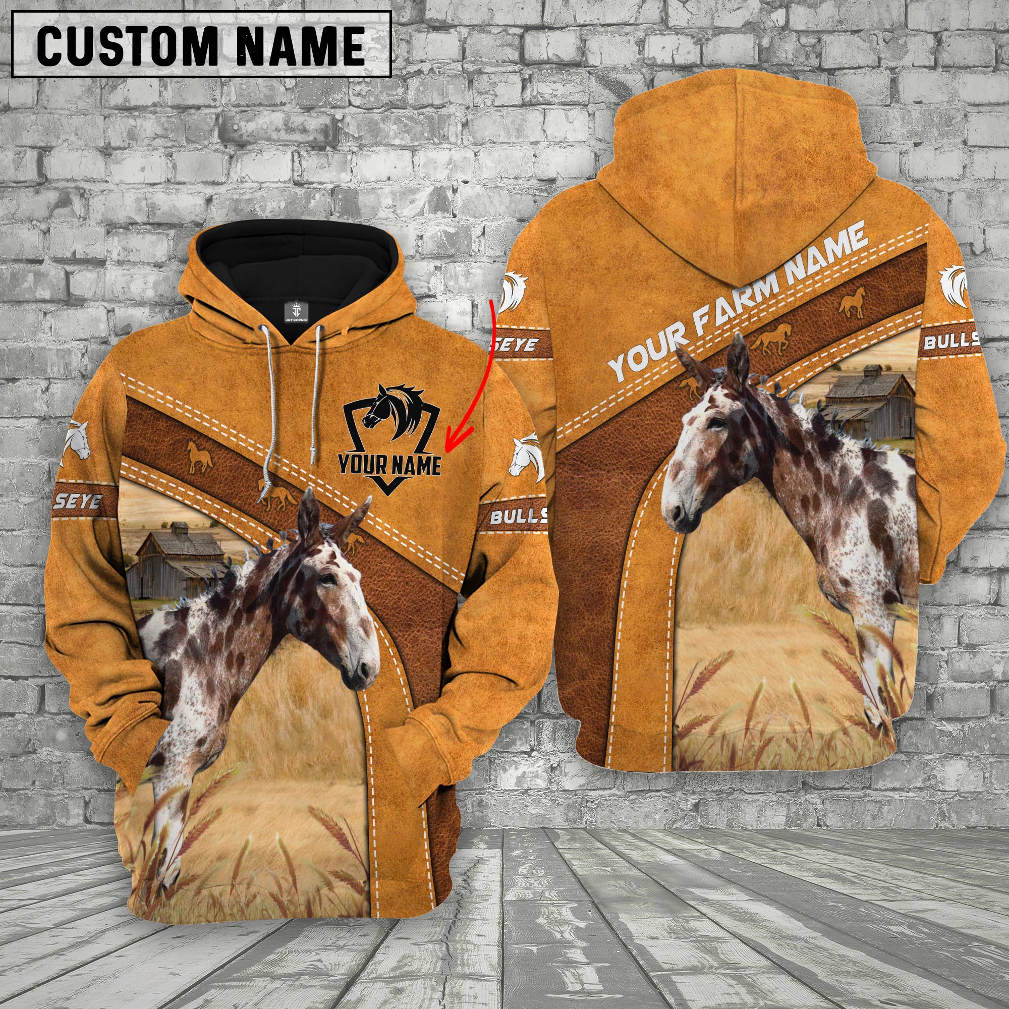 Bullseye Horse Custom Name Hoodie