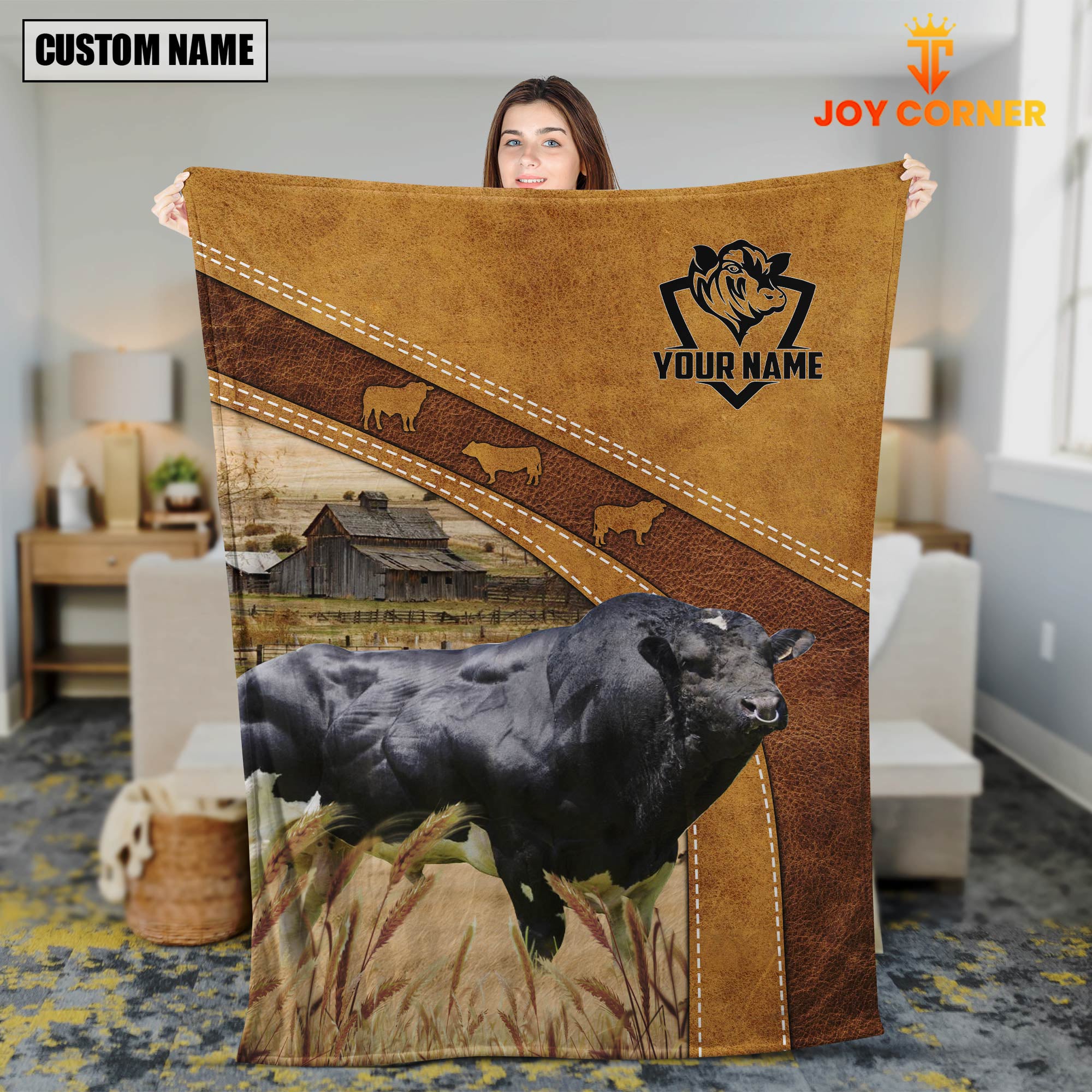 Belgium Blue Cow Custom Name Blanket Collection