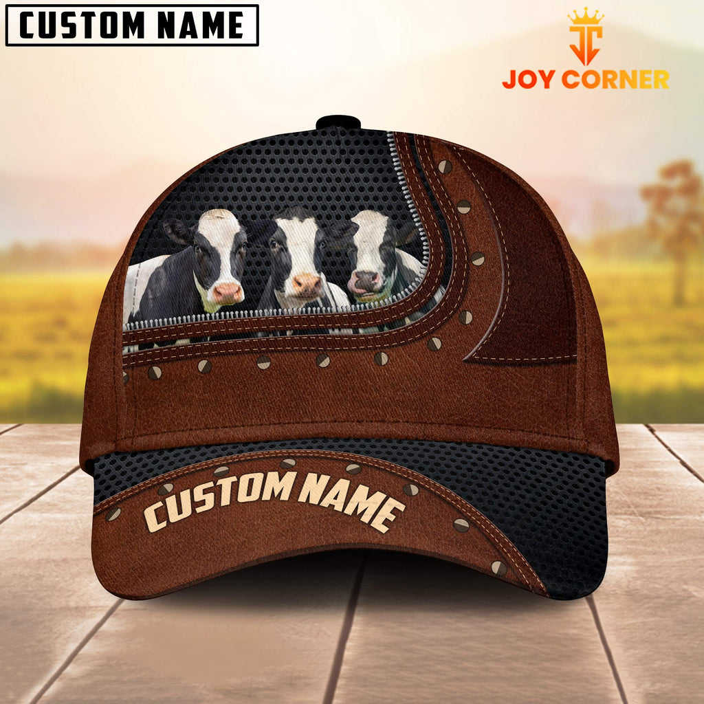 Holstein Happiness Zipper Pattern Customized Name Cap