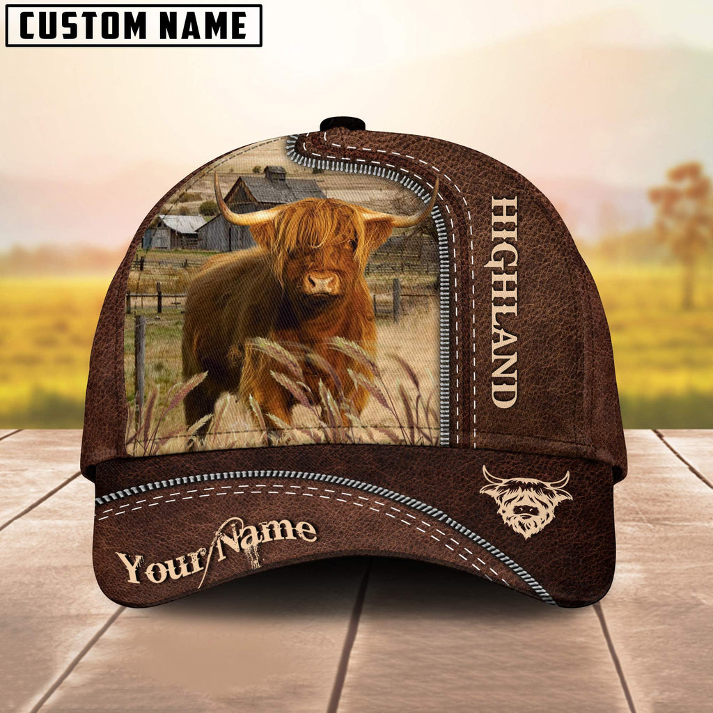 Highland Customized Name Leather Pattern Cap