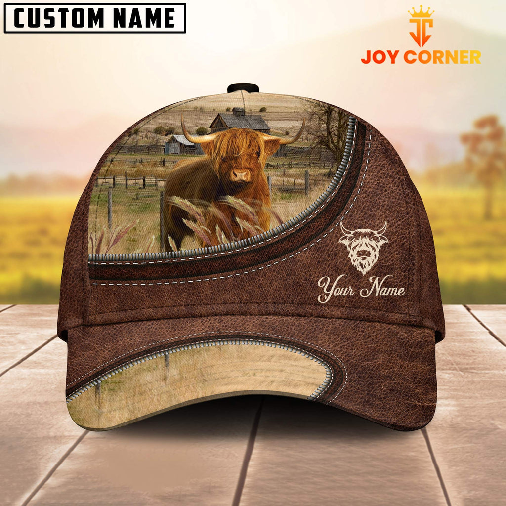 Highland On The Farm Customized Name Leather Pattern Cap