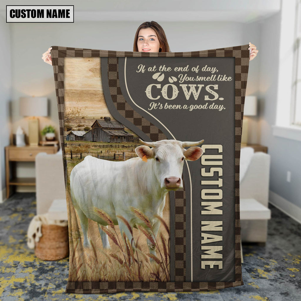 Personalized Name Charolais A Good Day Blanket