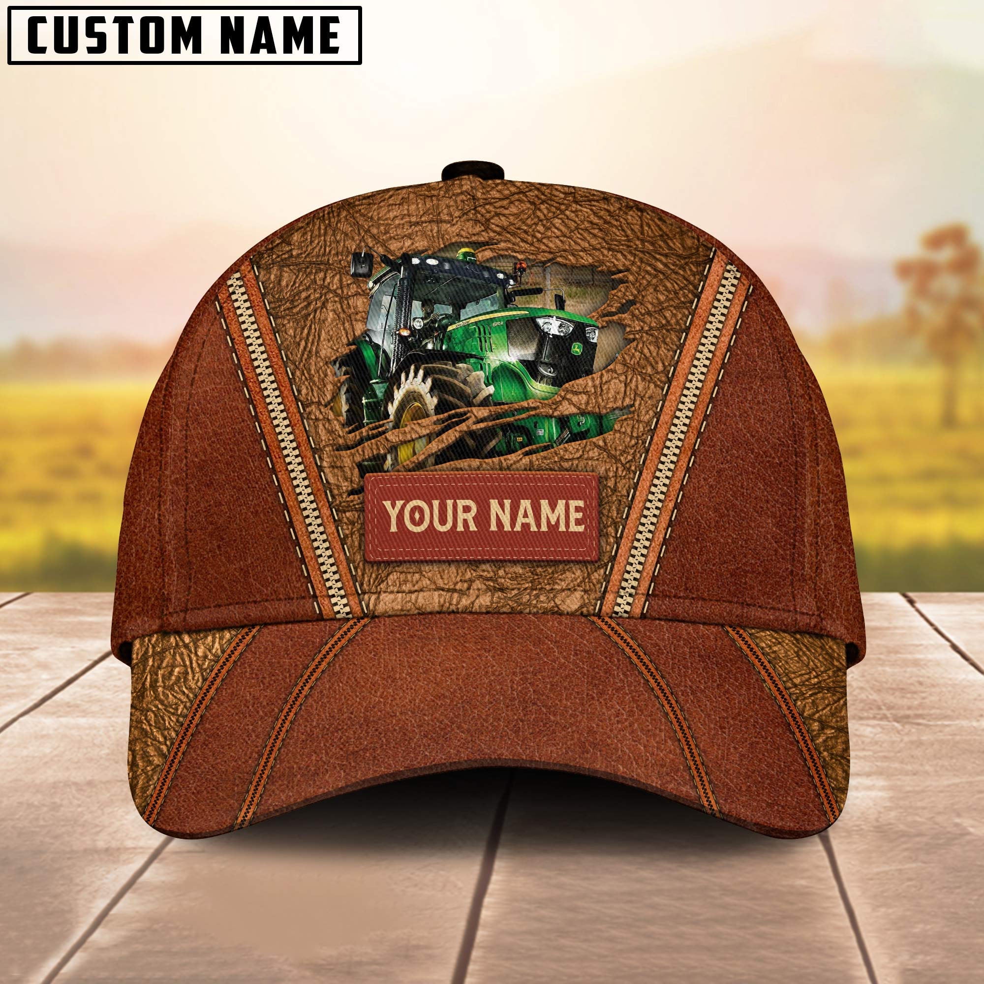 Happy Tractor Customized Name Cap