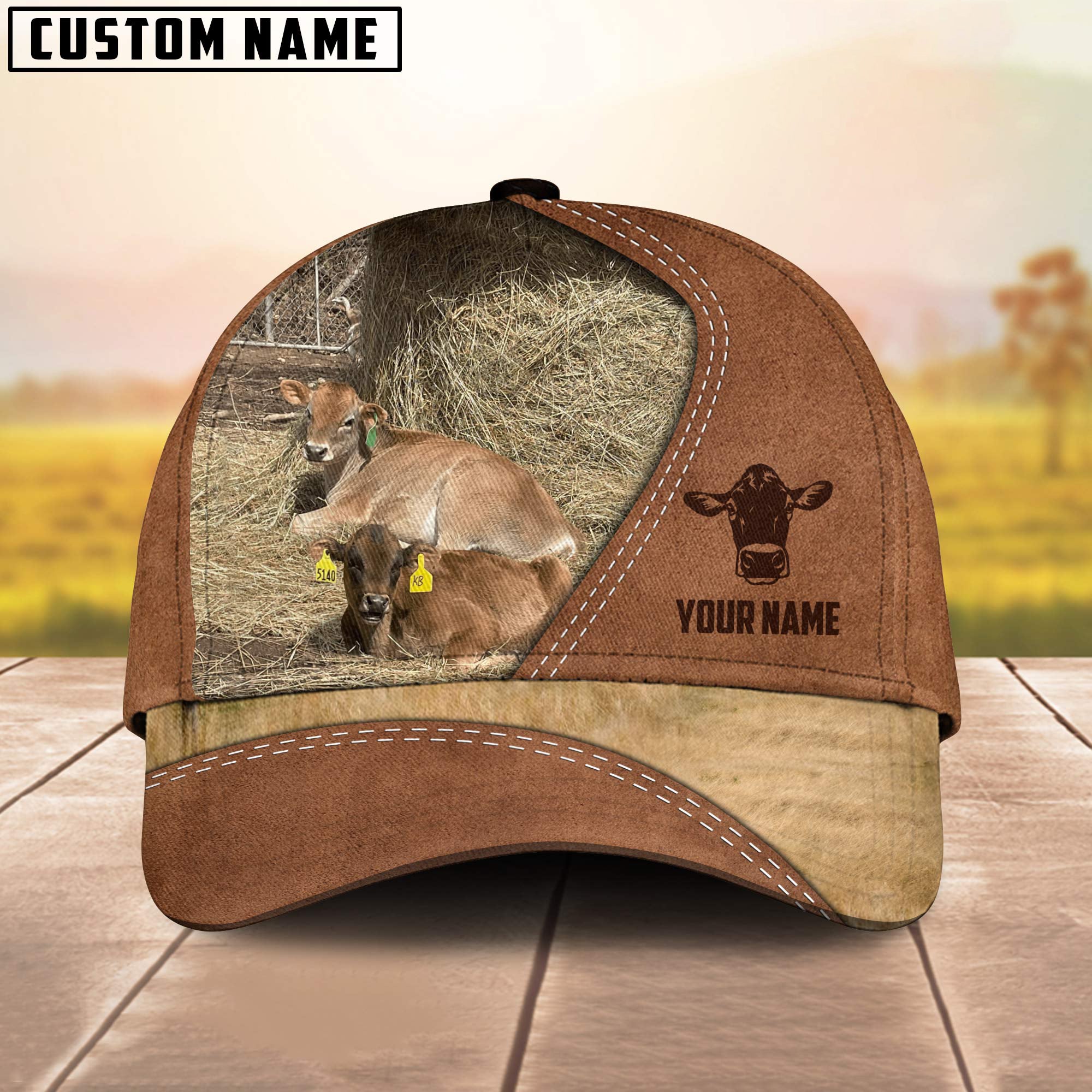 Jersey Image Customized Name Brown Cap