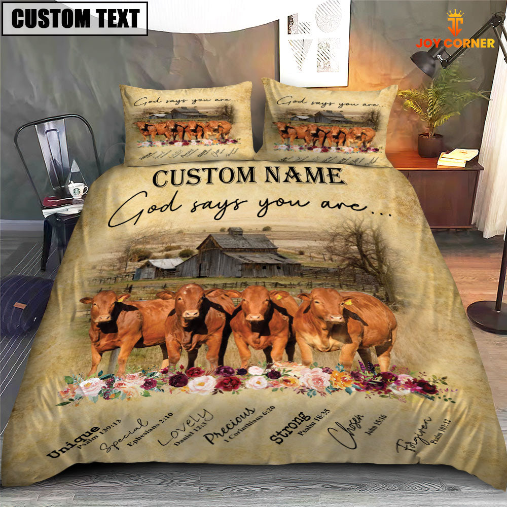 Beefmaster God Says You Are Custom Name Bedding Set