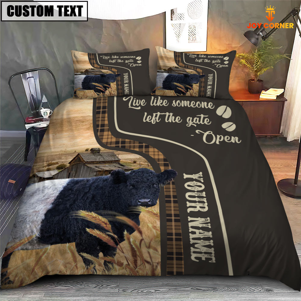Belted Galloway Like Someone Left The Gate Open Customized Name 3D Bedding Set