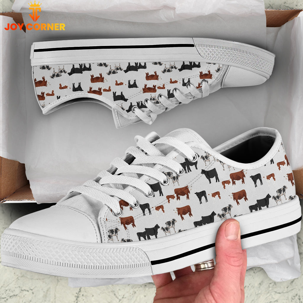 Cattle Breeds Pattern Low Top Shoes