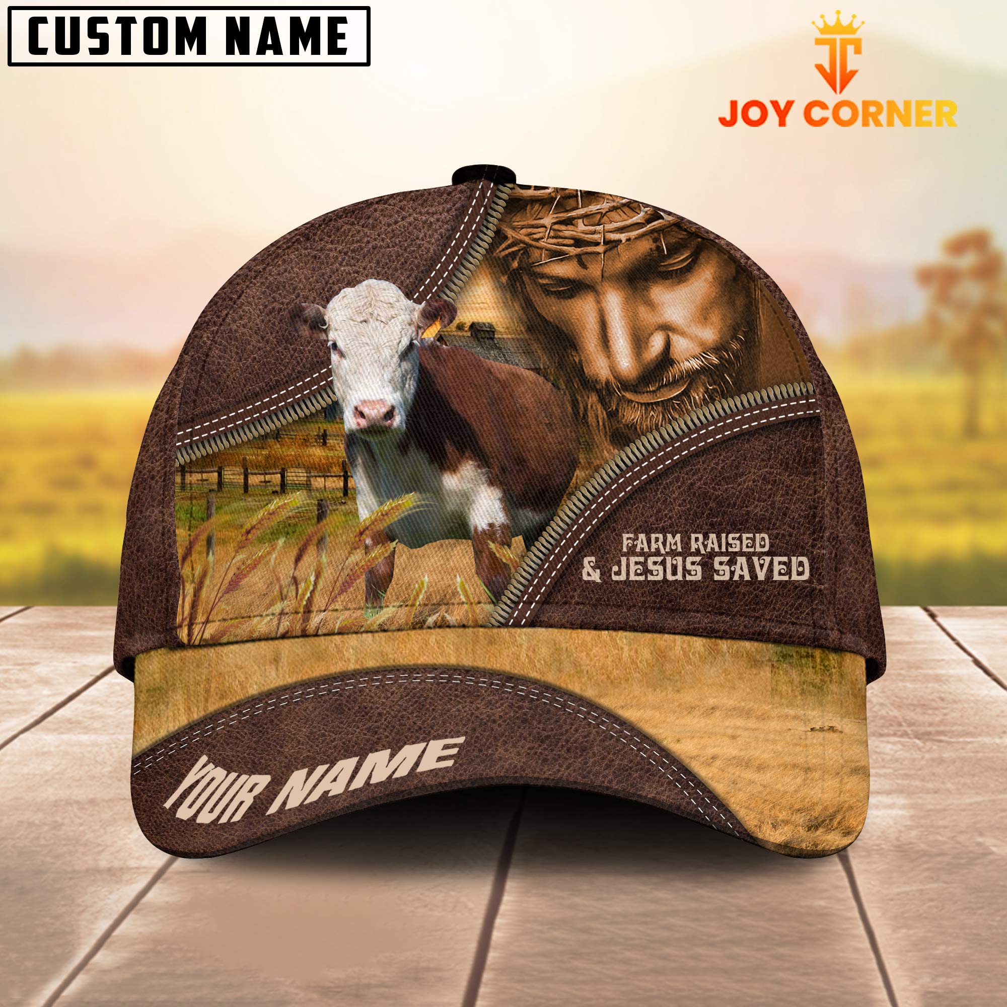 Hereford Farm & Jesus Customized Name Cap