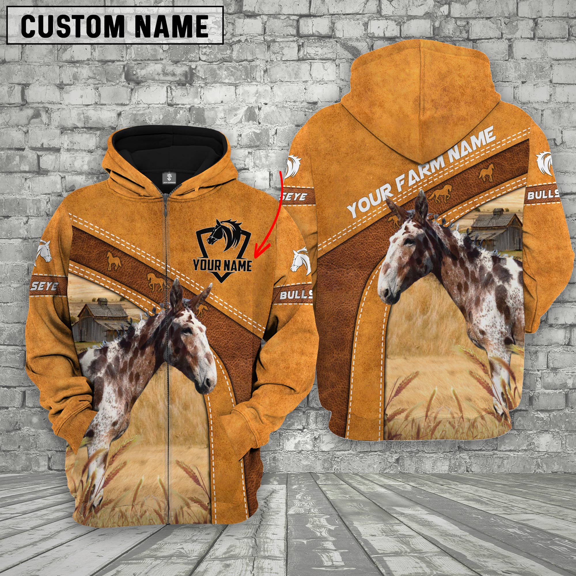 Bullseye Horse Custom Name Hoodie