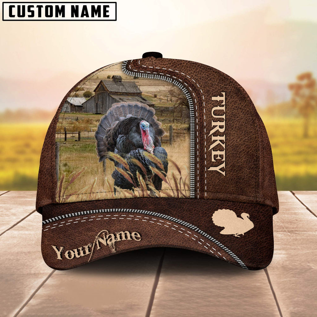 Turkey Customized Name Leather Pattern Cap