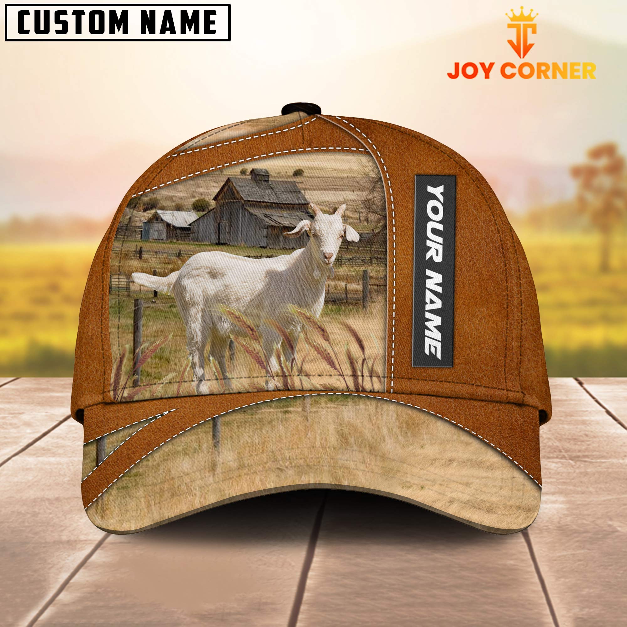 Goat Customized Name Brown Cap