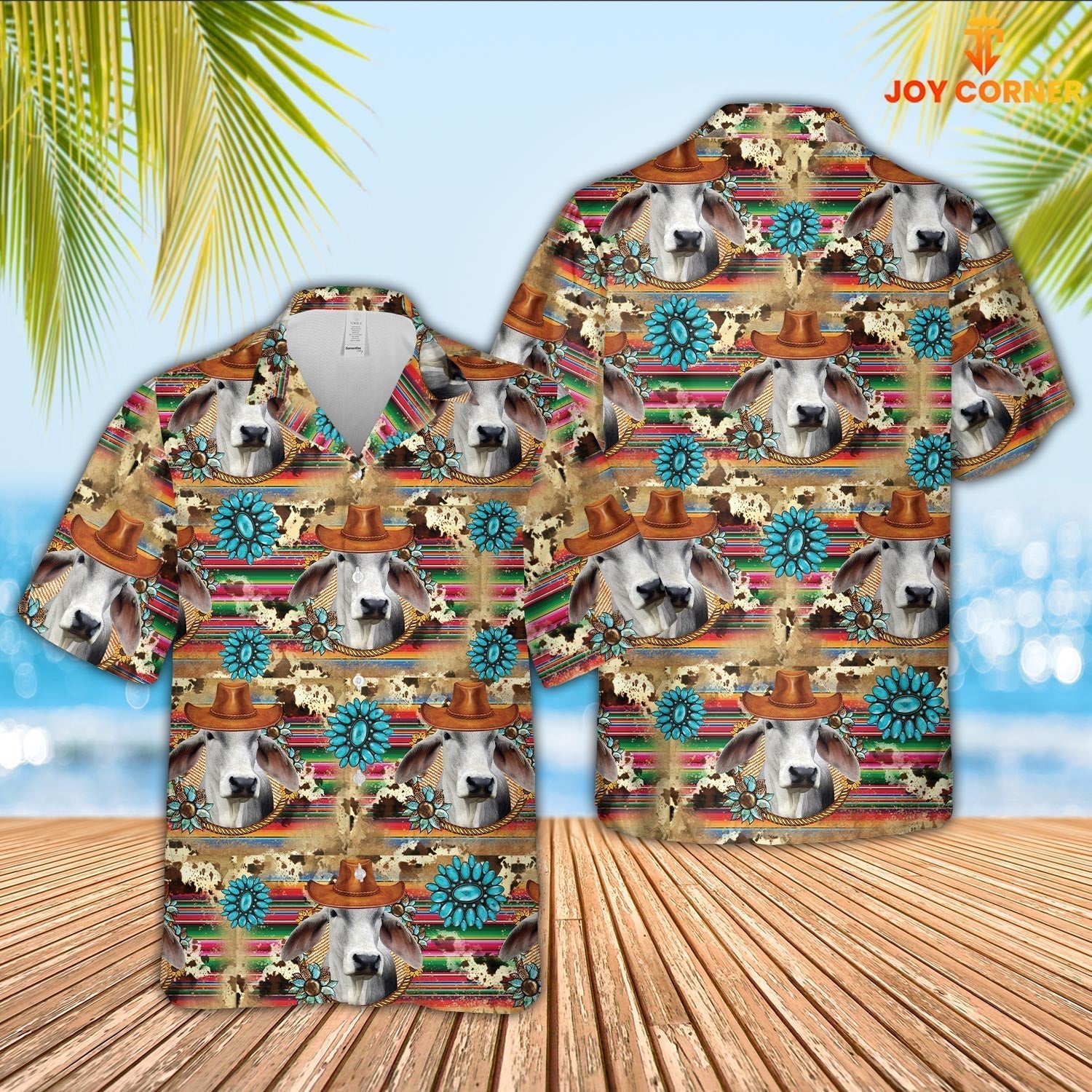 Brahman Cowboy Pattern 3D Hawaiian Shirt