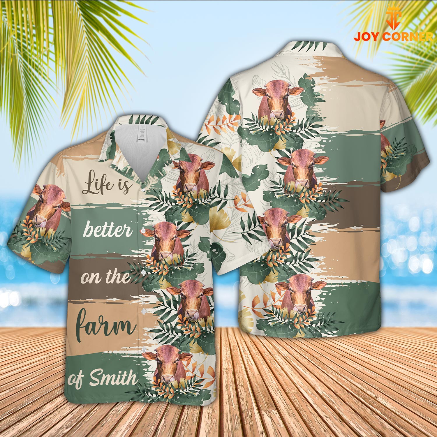 Custom Name Beefmaster Life Is Better On The Farm Hawaiian Shirt