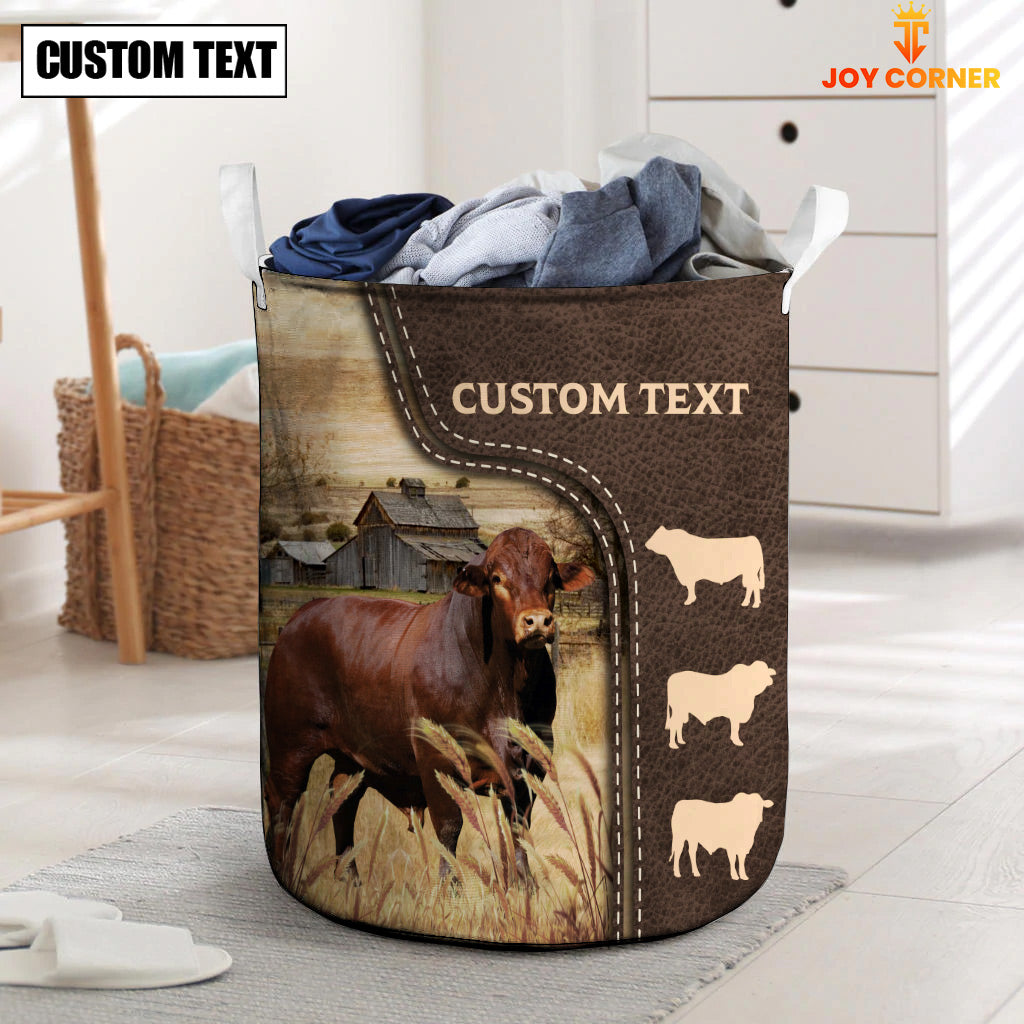 BeefmasterCustom Name Leather Pattern Laundry Basket