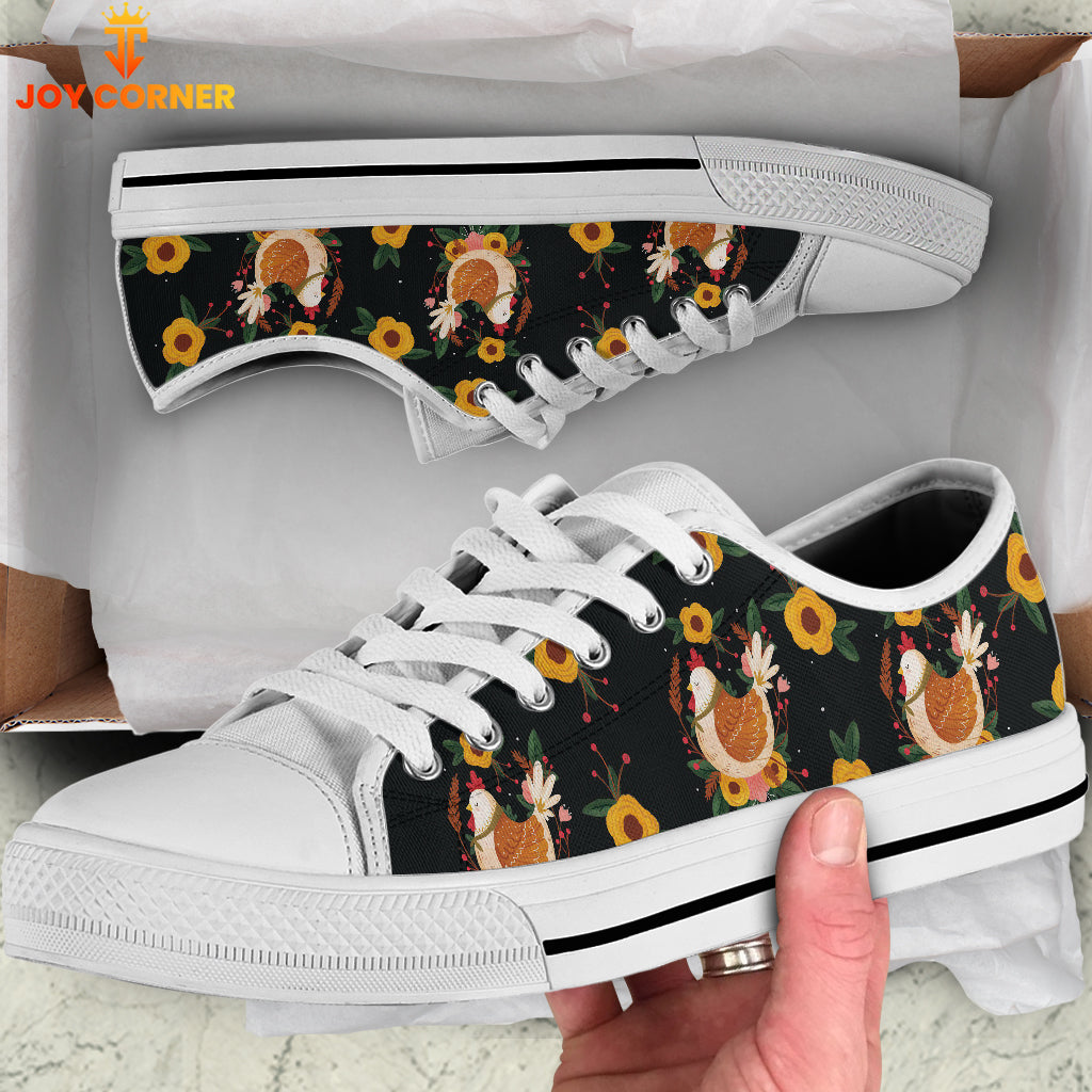 Chicken Black Pattern Low Top Shoes