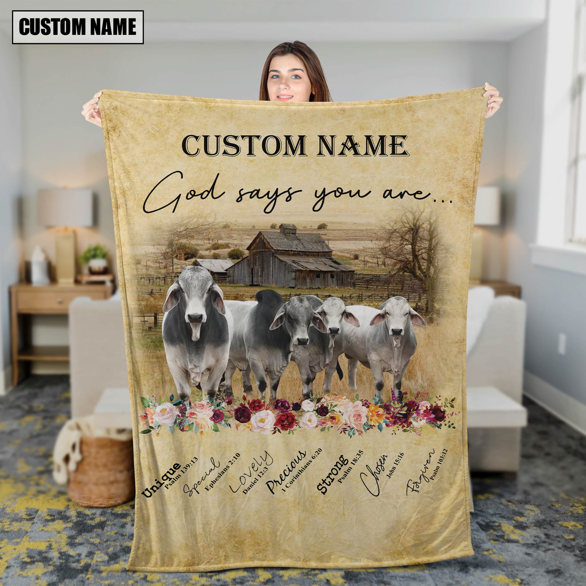 God Says You Are - Personalized Name Brahman Blanket