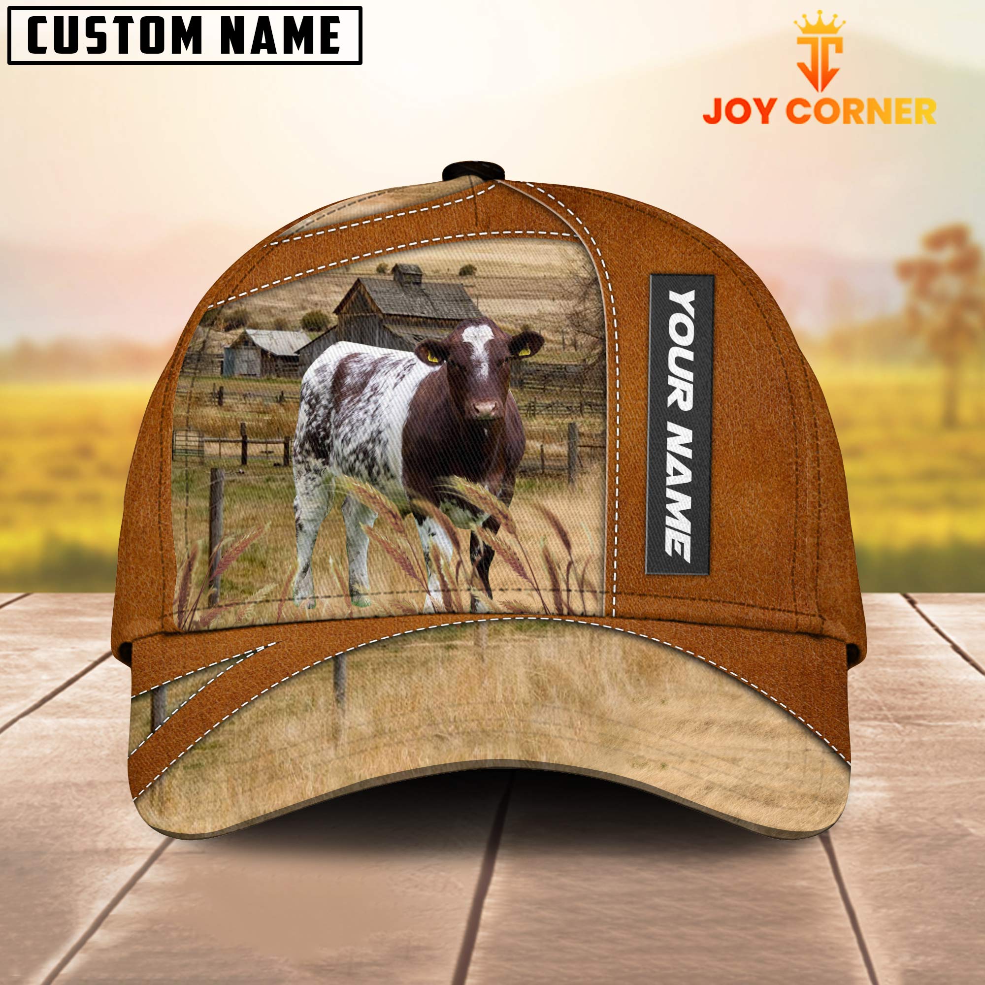 Shorthorn Customized Name Brown Cap