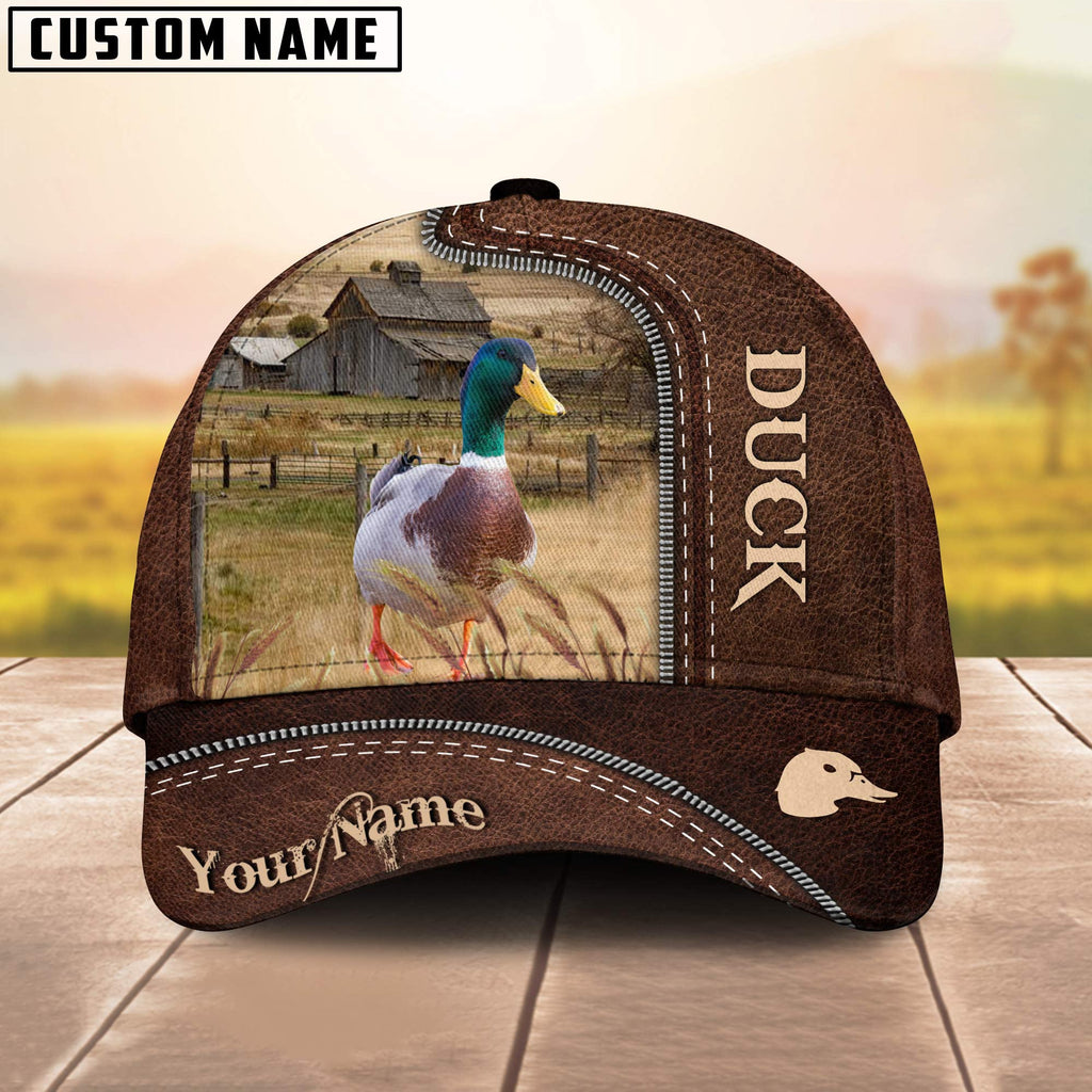Duck Customized Name Leather Pattern Cap