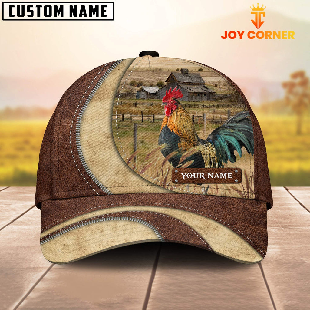 Rooster Chicken Customized Name Farm Barn Cap