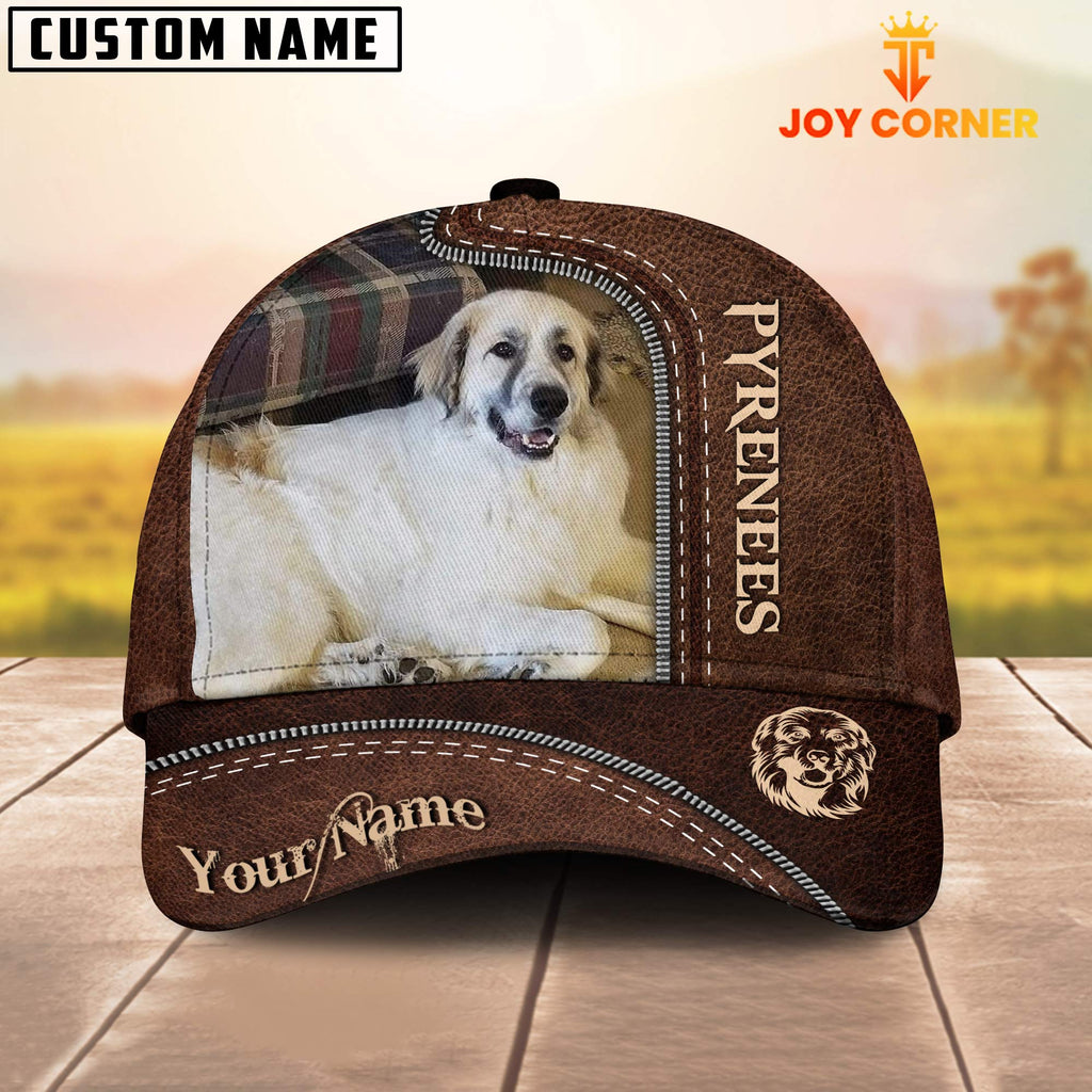 Pyrenees Customized Name Leather Pattern Cap