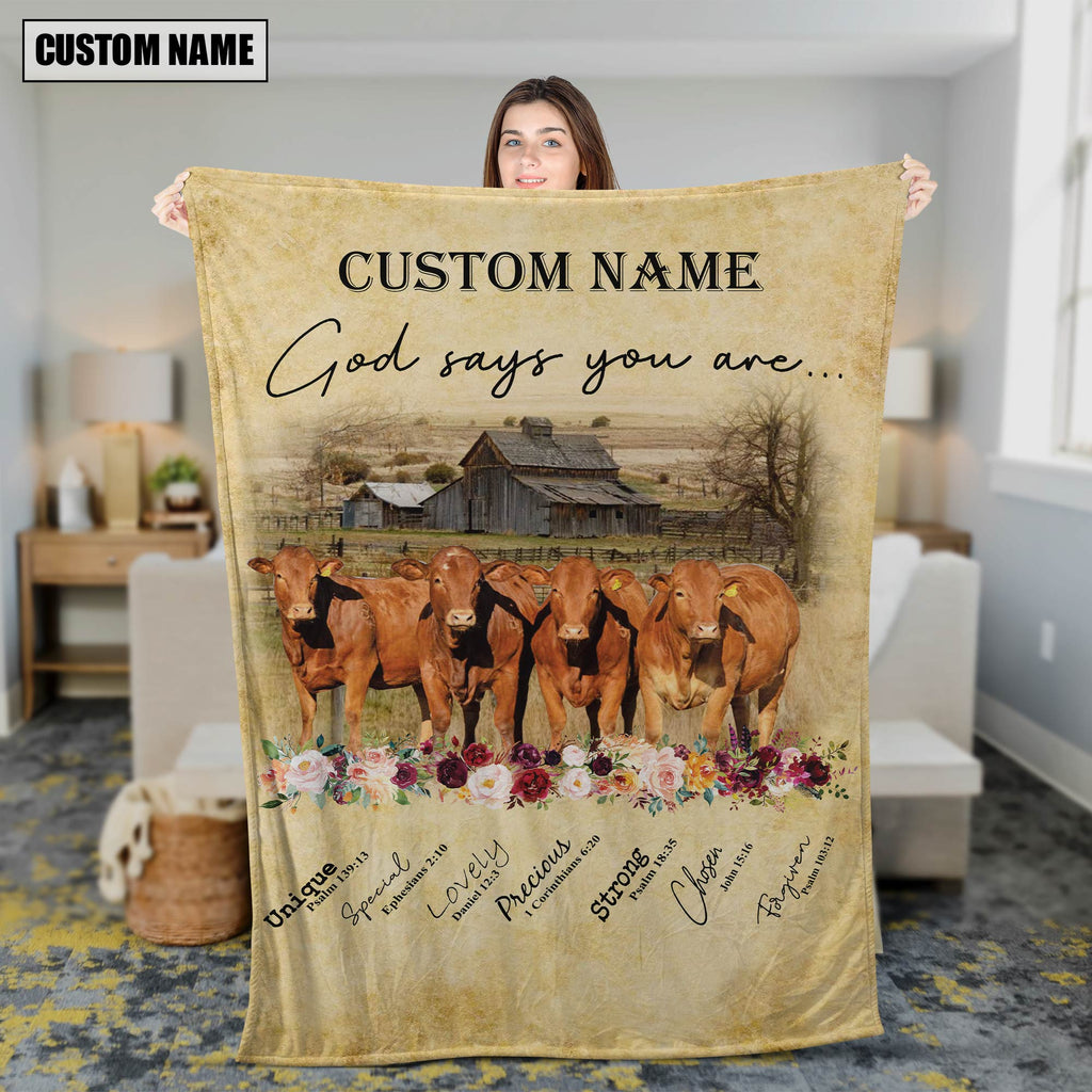 God Says You Are - Personalized Name Beefmaster Blanket