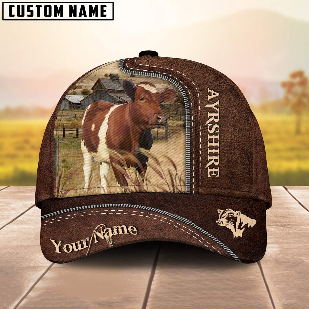 Ayrshire Customized Name Leather Pattern Cap